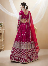 Elegant Georgette Lehenga Choli in Hot Pink